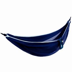 Mesh Camping Hammock - Navy & Turquoise outdoor hammock with stand and canopy