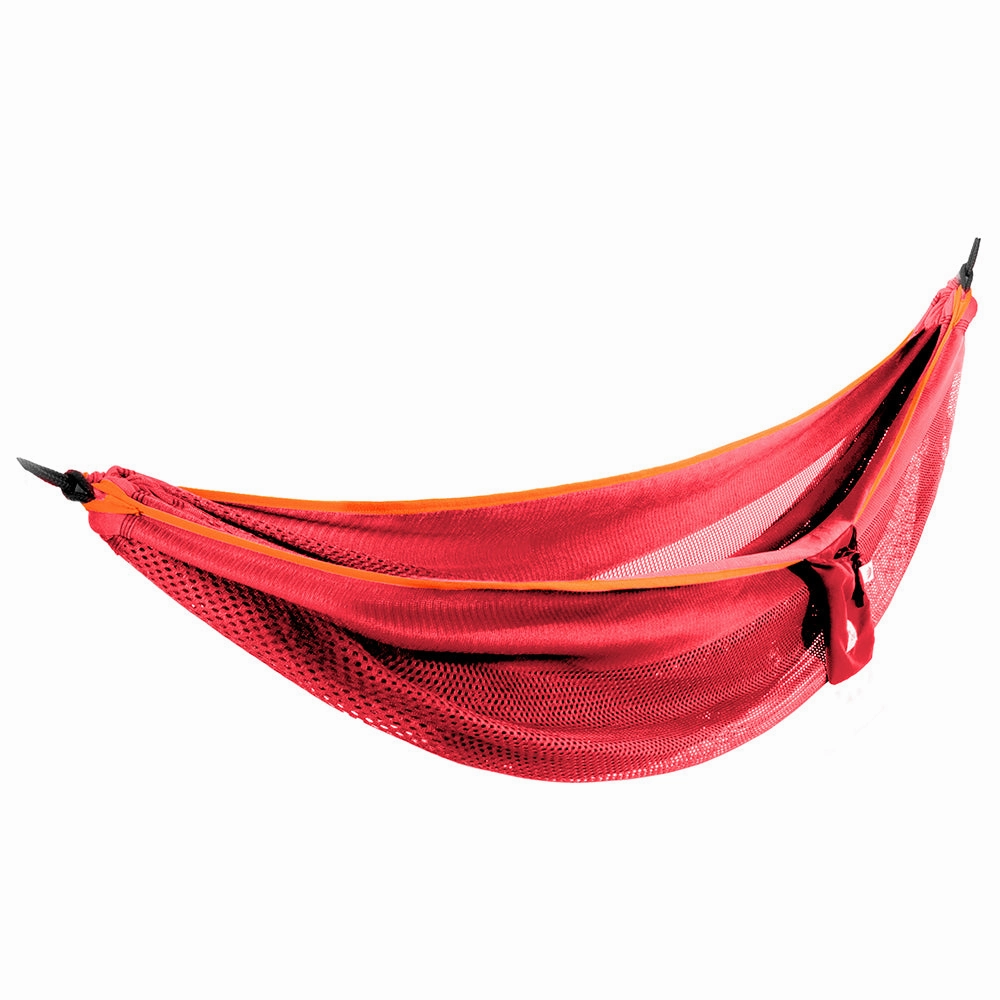 Mesh Camping Hammock - Punch & Peach outdoor hammock with stand and canopy