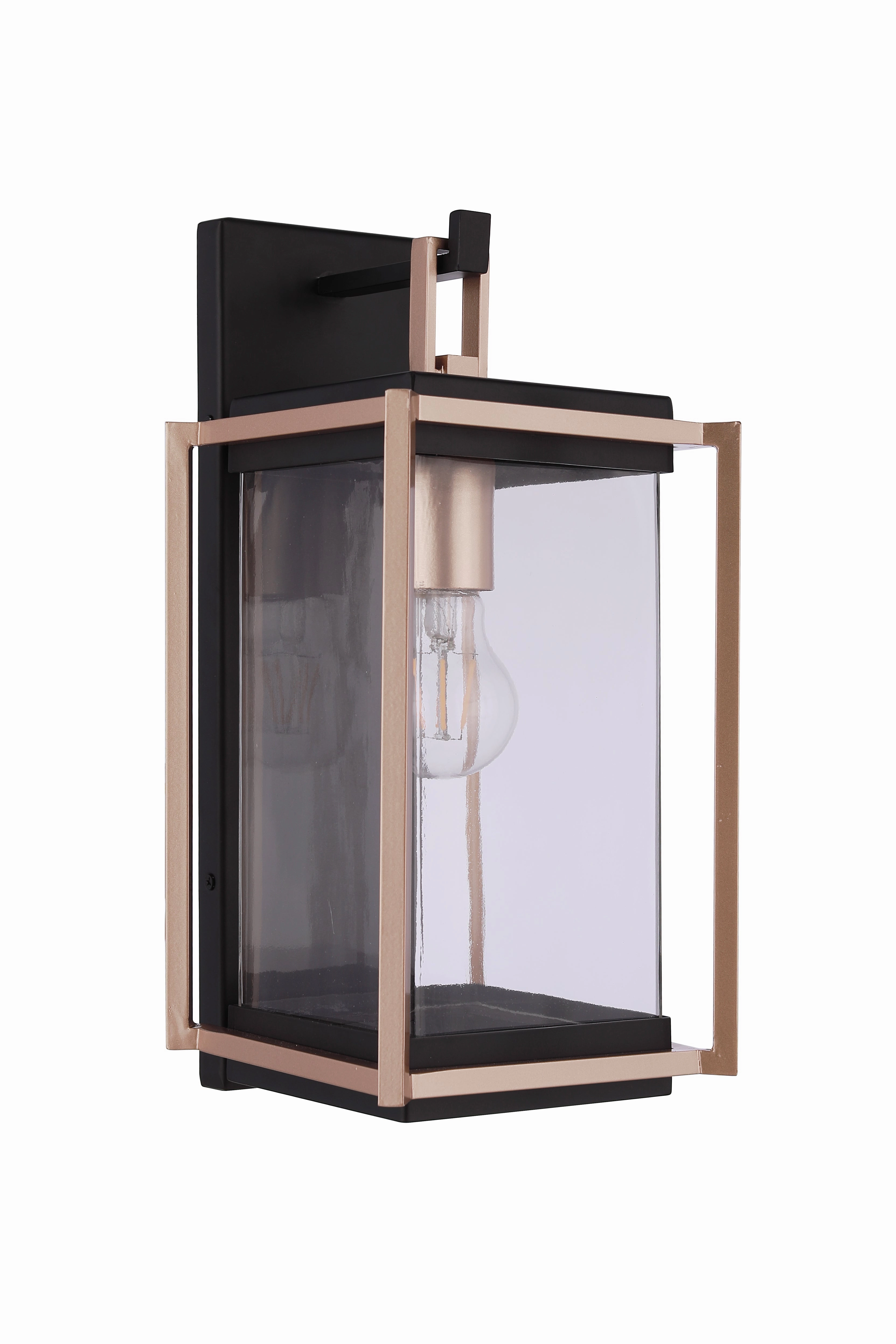 Metalwork One Light Outdoor Wall Lantern Midnight / Satin BrassOutdoor wall sconces with motion sensor