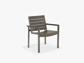 Meza Nesting Dining Chair Aluminum Slat Seat with Armsoutdoor patio dining furniture set