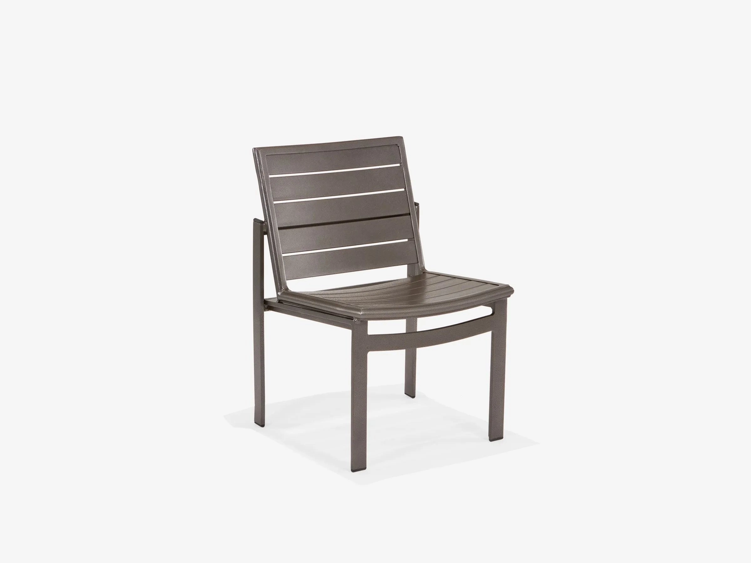 Meza Nesting Dining Chair Aluminum Slat Seat without Armsoutdoor patio dining furniture set