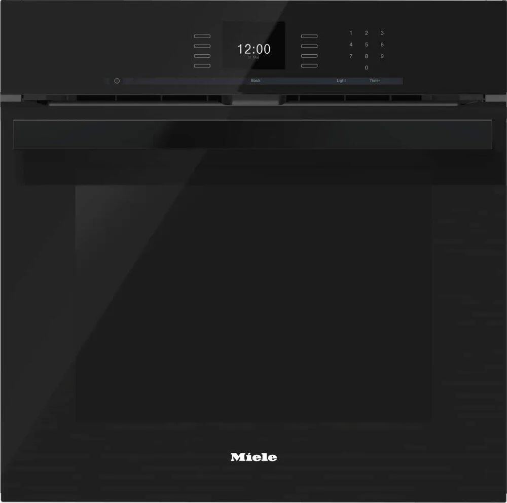 Miele H6660BPAM OBSIDIAN BLACK H 6660 Bp Am - 24 Inch Convection Oven With Airclean Catalyzer And Roast Probe For Precise Cooking.