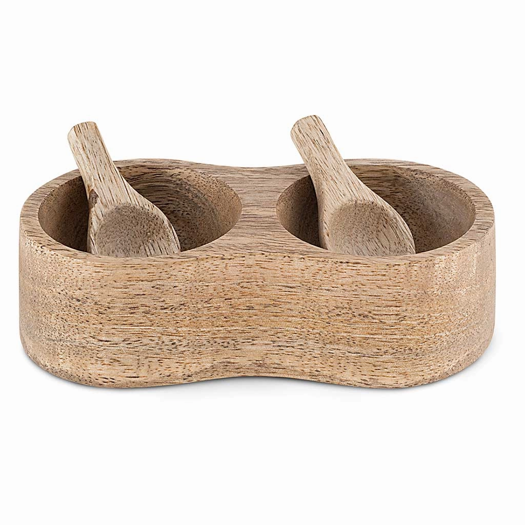 Milaku Mango Wood Salt & Pepper Server