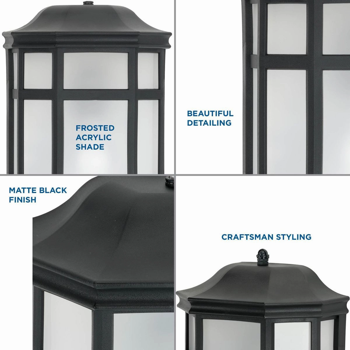 Milford Non-Metallic Lantern One Light Wall Lantern Black