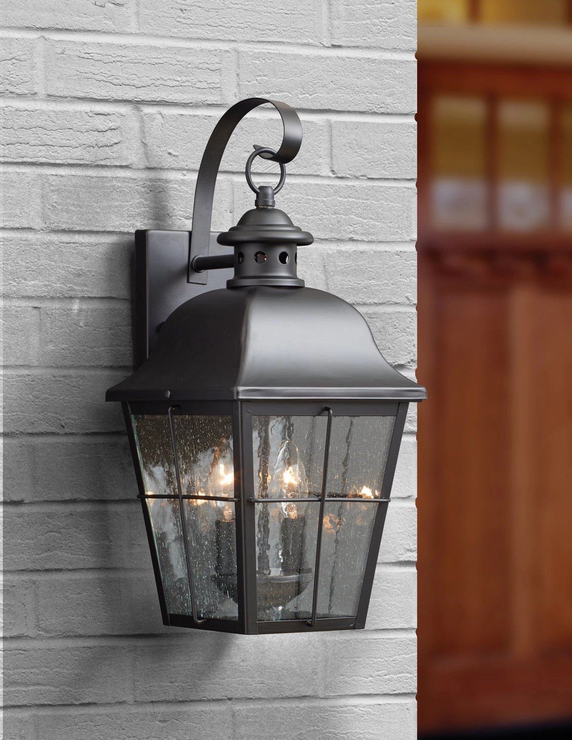 Millhouse Two Light Outdoor Wall Lantern Mystic Black