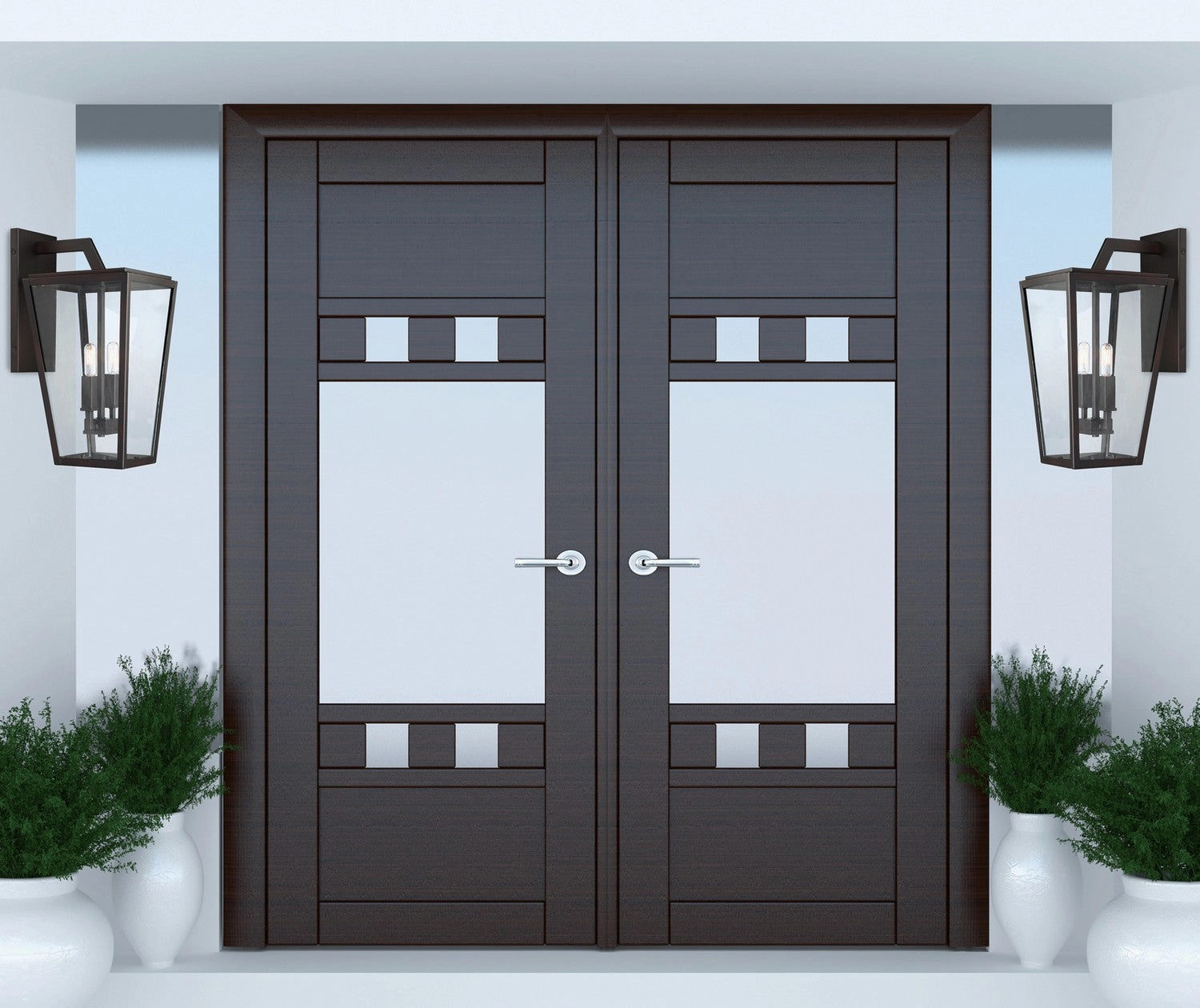 Milton Two Light Wall Lantern English Bronze