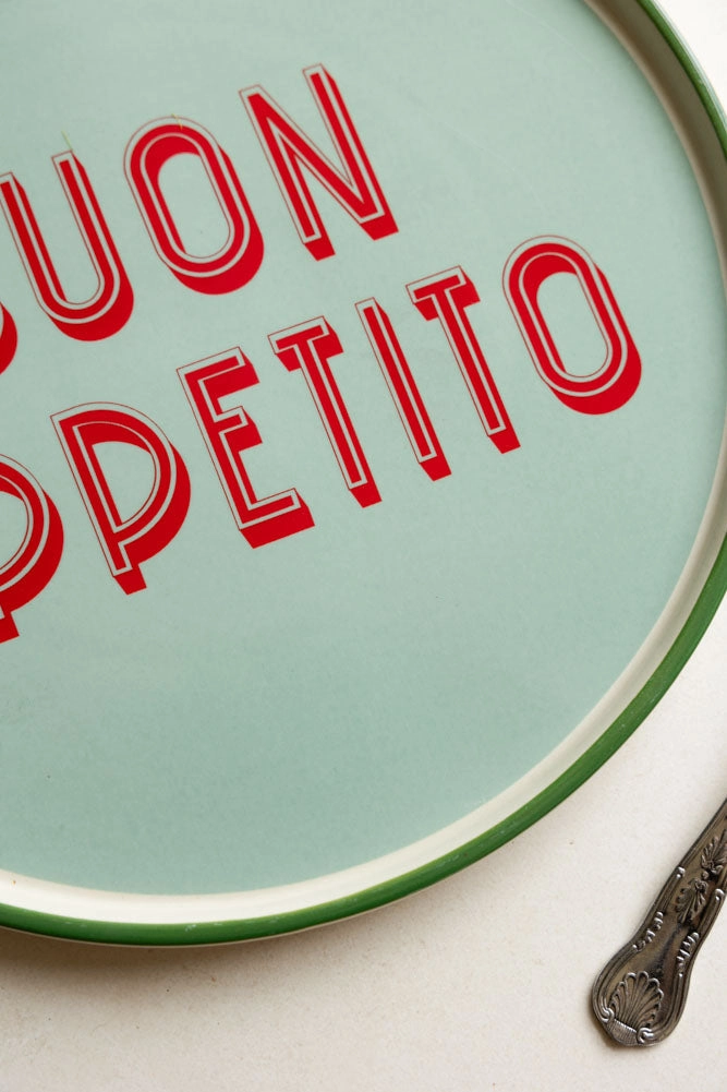 Mint Green Buon Appetito Plate