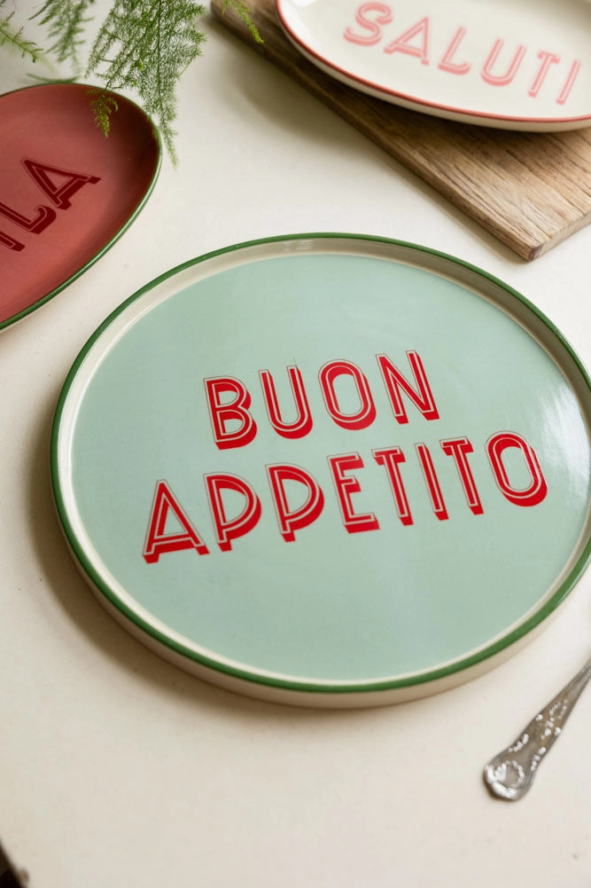 Mint Green Buon Appetito Plate