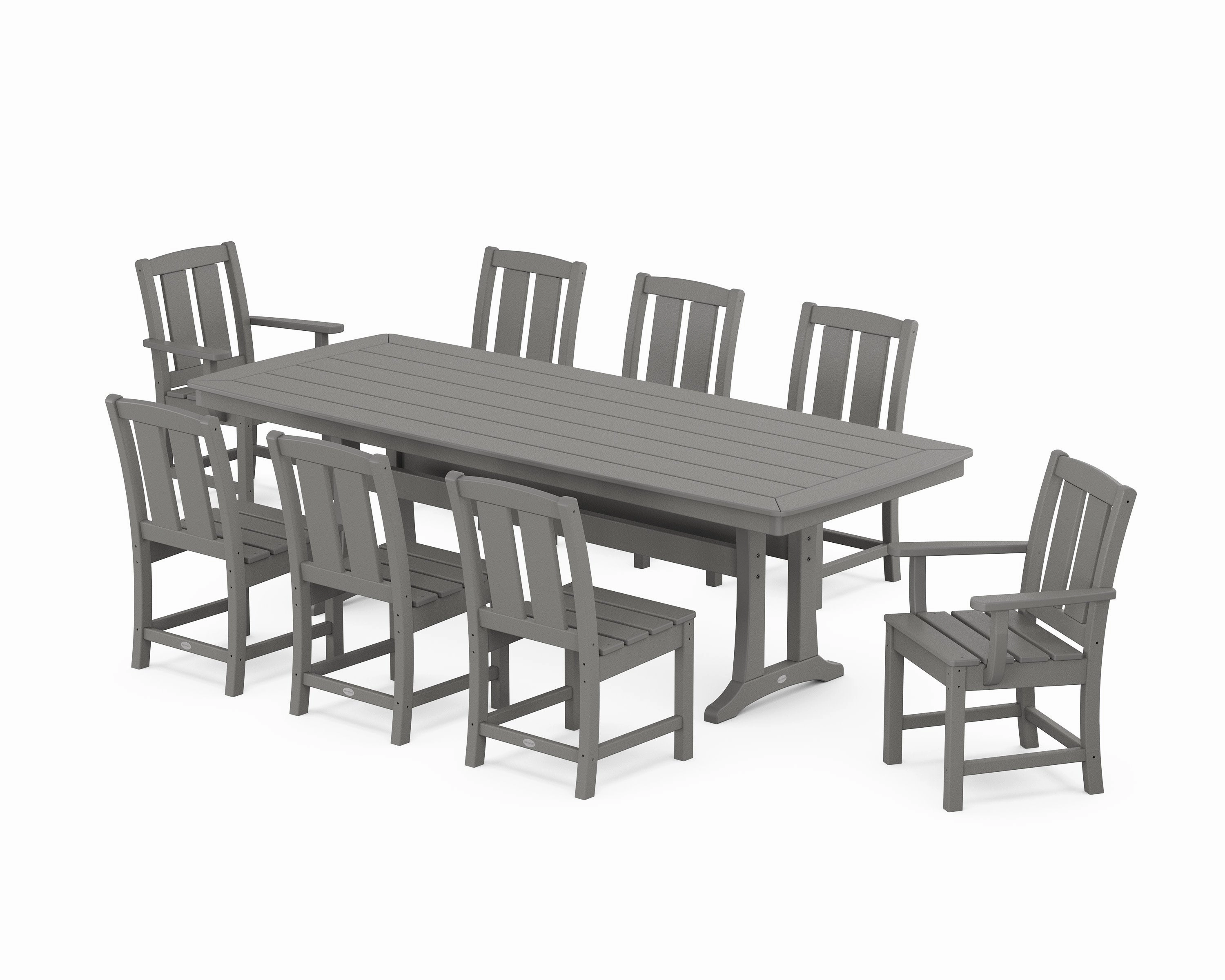Mission 9-Piece Dining Set with Trestle Legsoutdoor patio furniture set