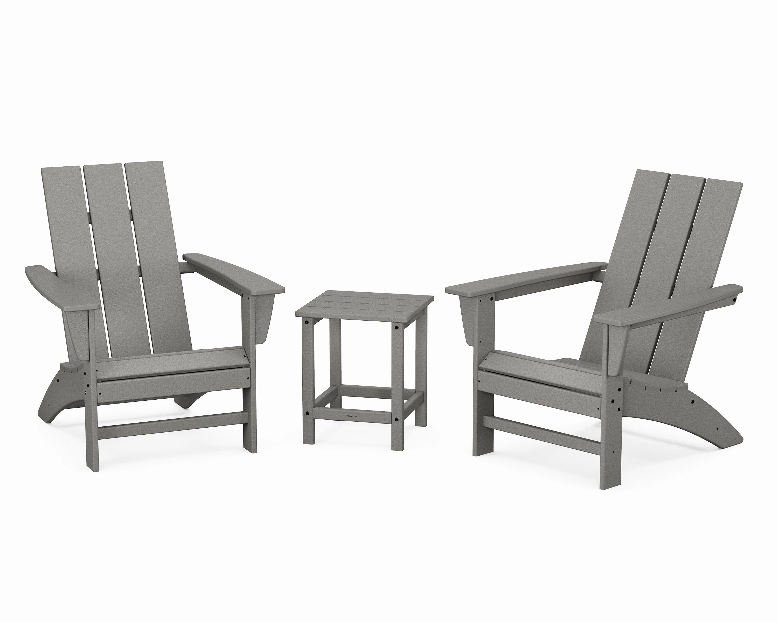 Modern 3-Piece Adirondack Set with Long Island 18" Side Tableoutdoor patio dining furniture set