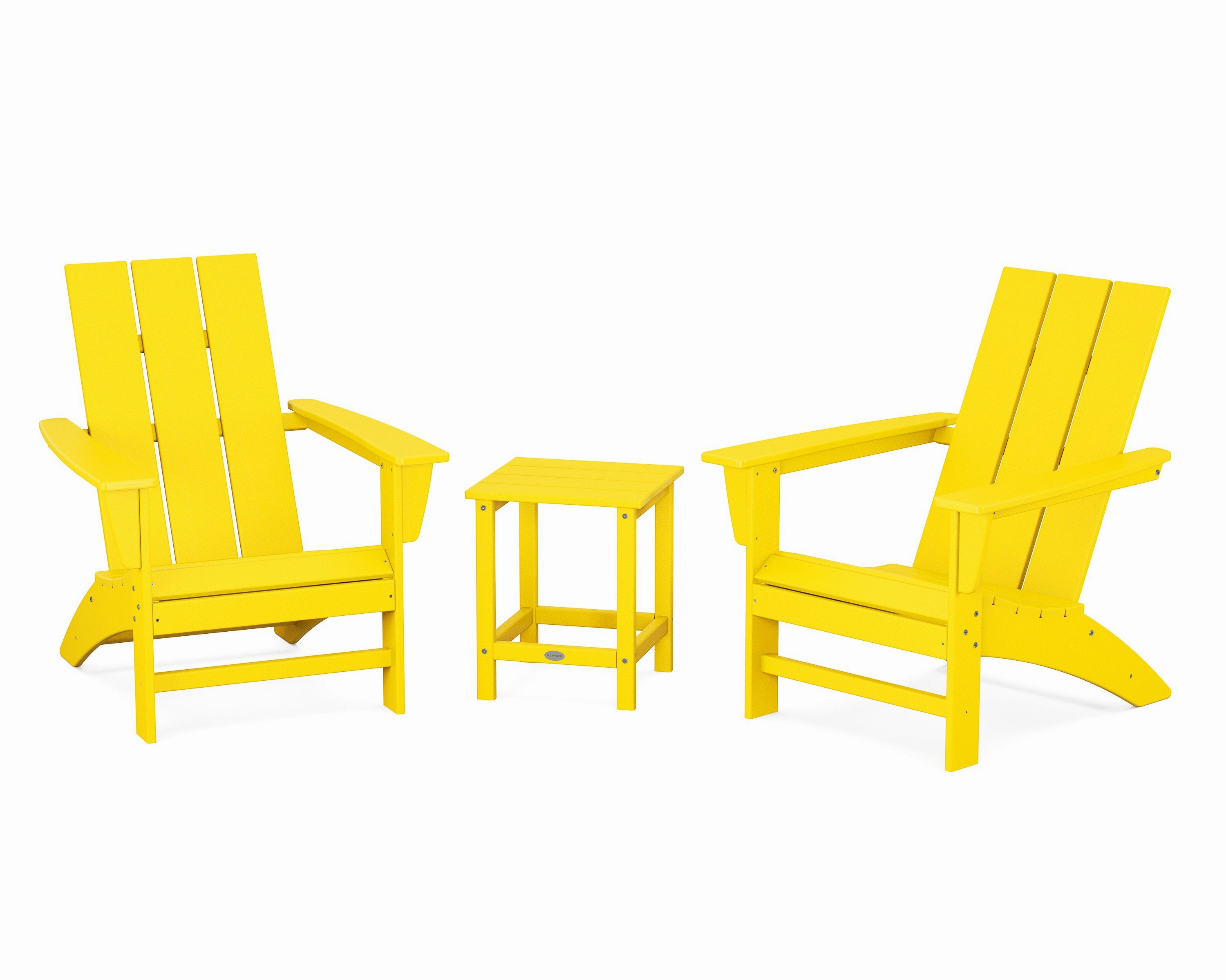 Modern 3-Piece Adirondack Set with Long Island 18" Side Table