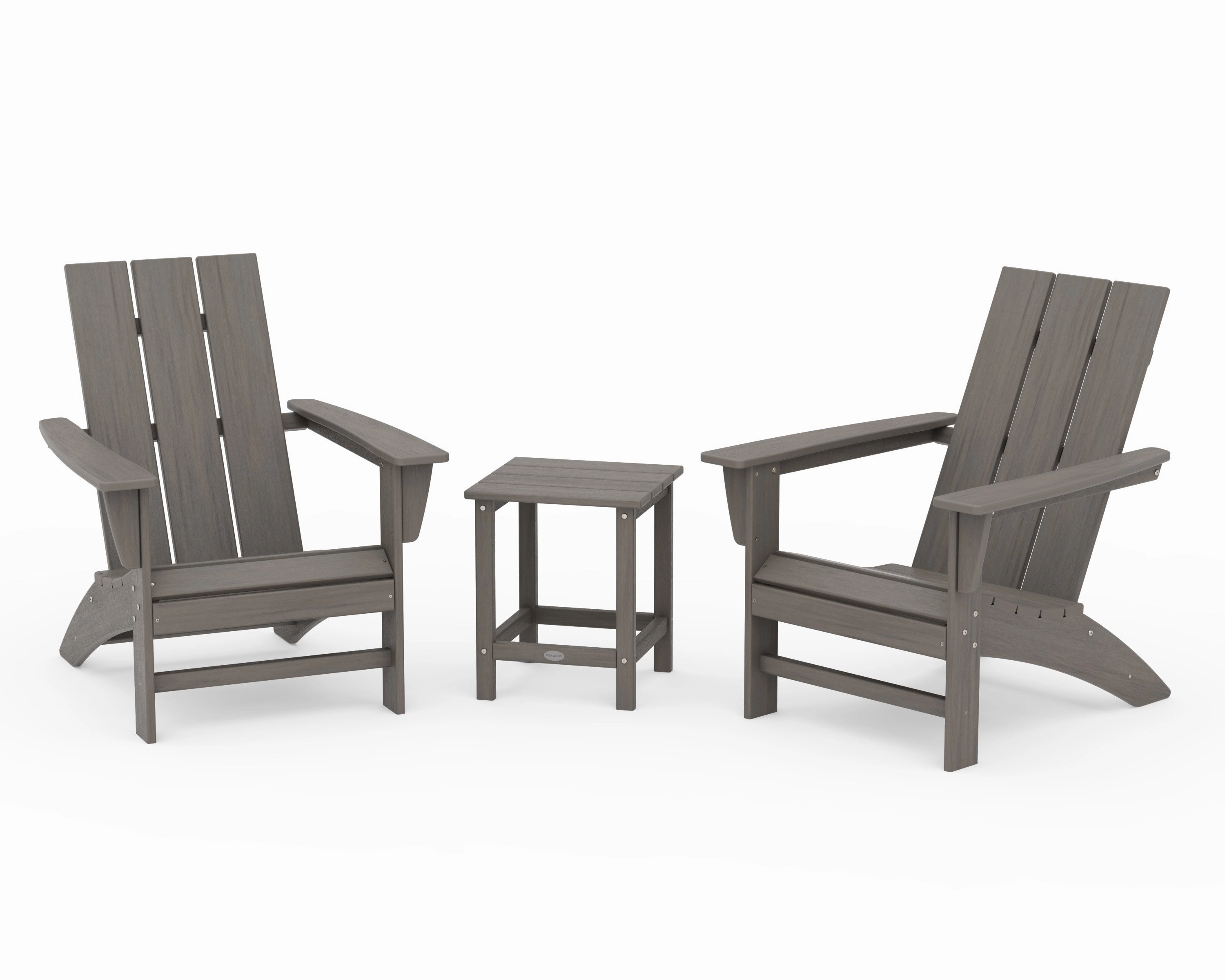 Modern 3-Piece Adirondack Set with Long Island 18" Side Table