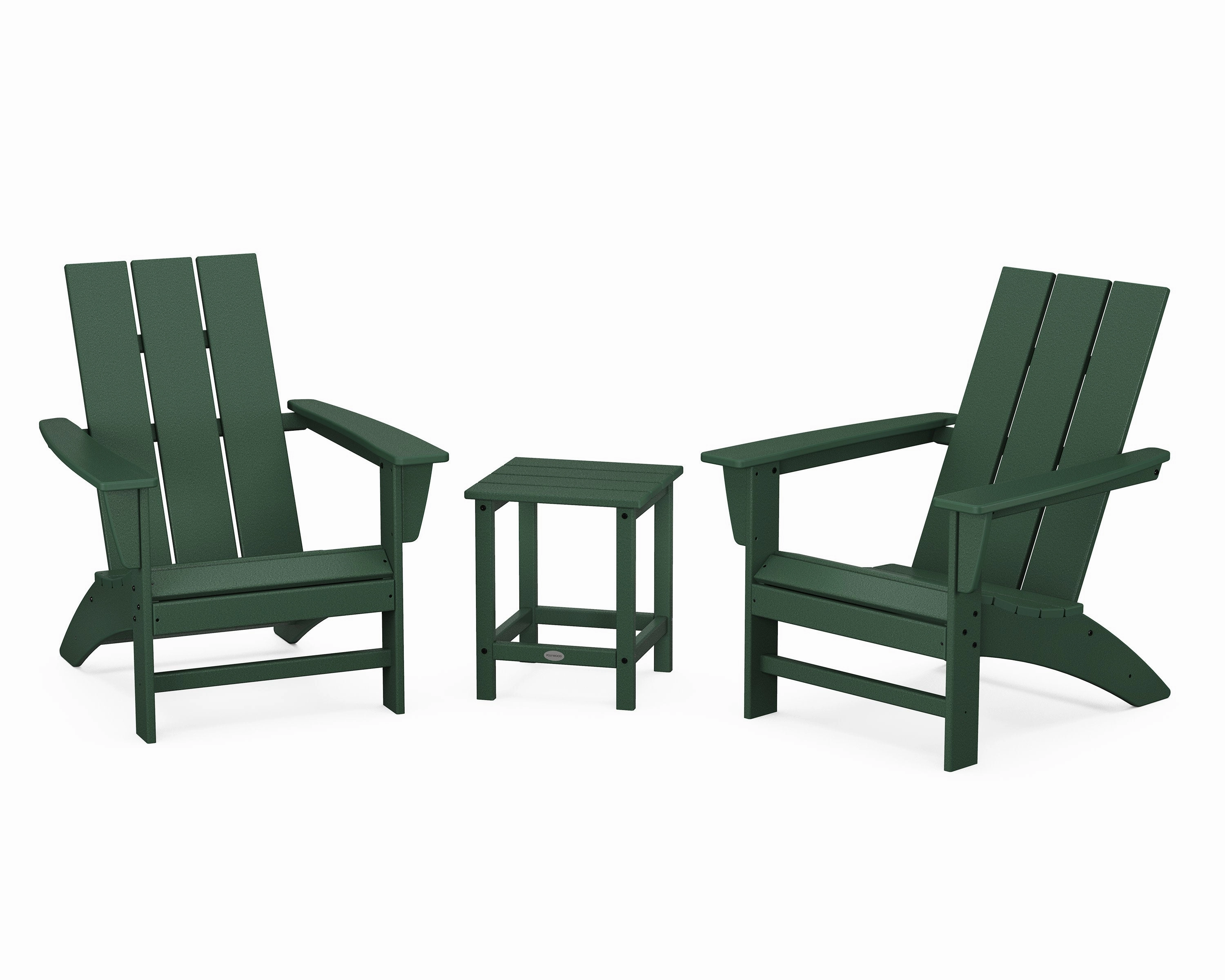 Modern 3-Piece Adirondack Set with Long Island 18" Side Table