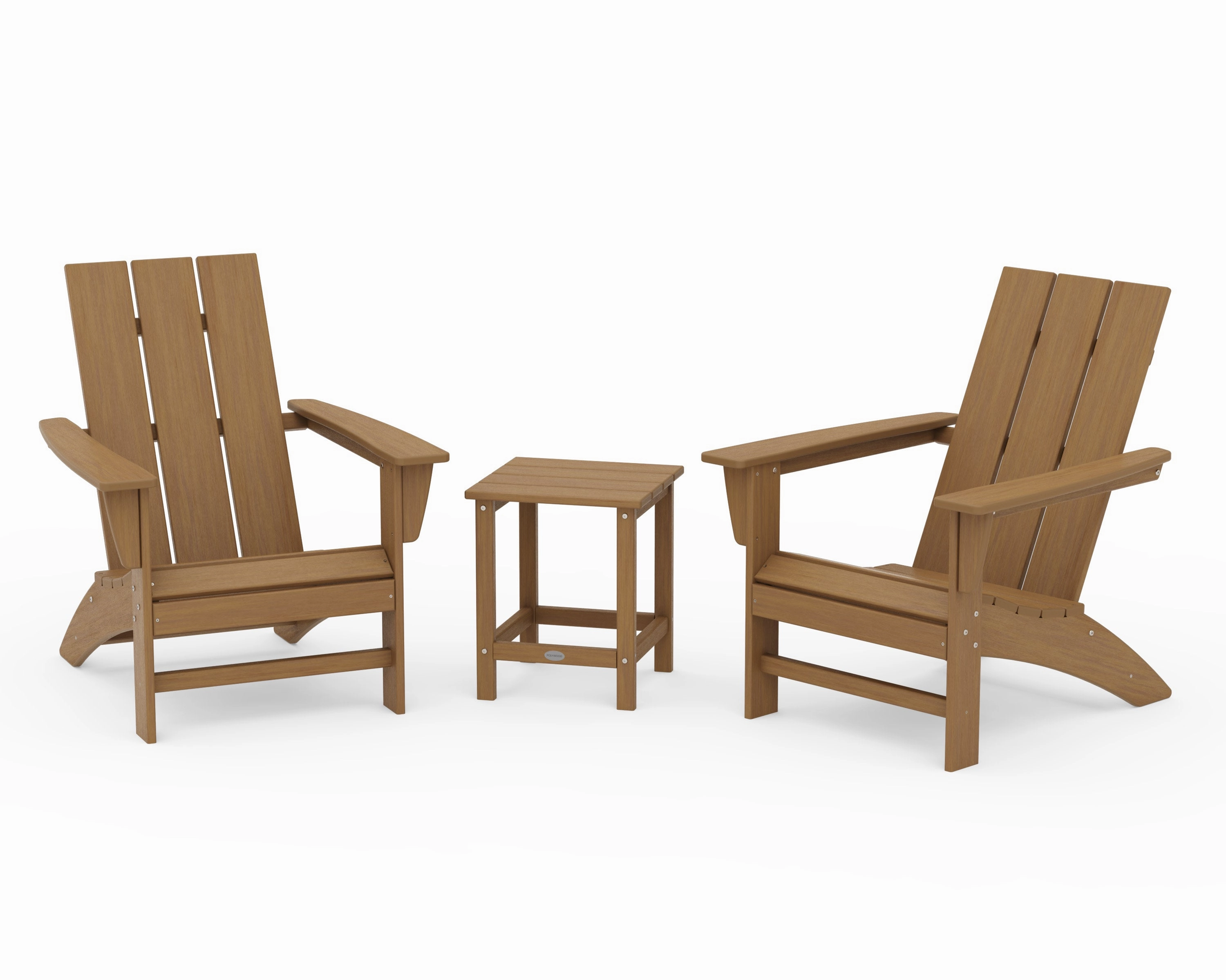 Modern 3-Piece Adirondack Set with Long Island 18" Side Table