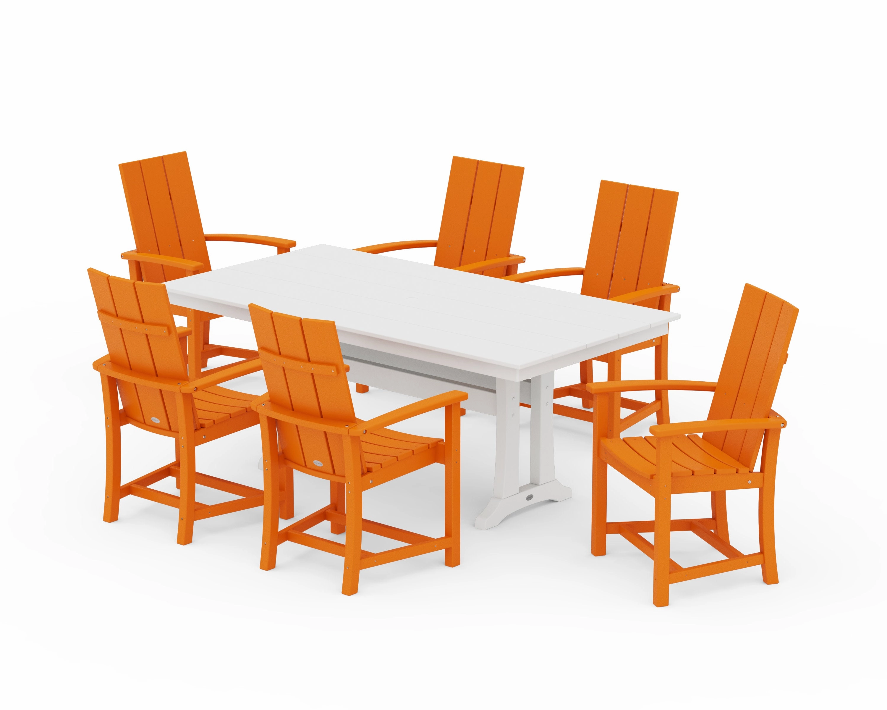 Modern Adirondack 7-Piece Farmhouse Dining Set with Trestle Legs
