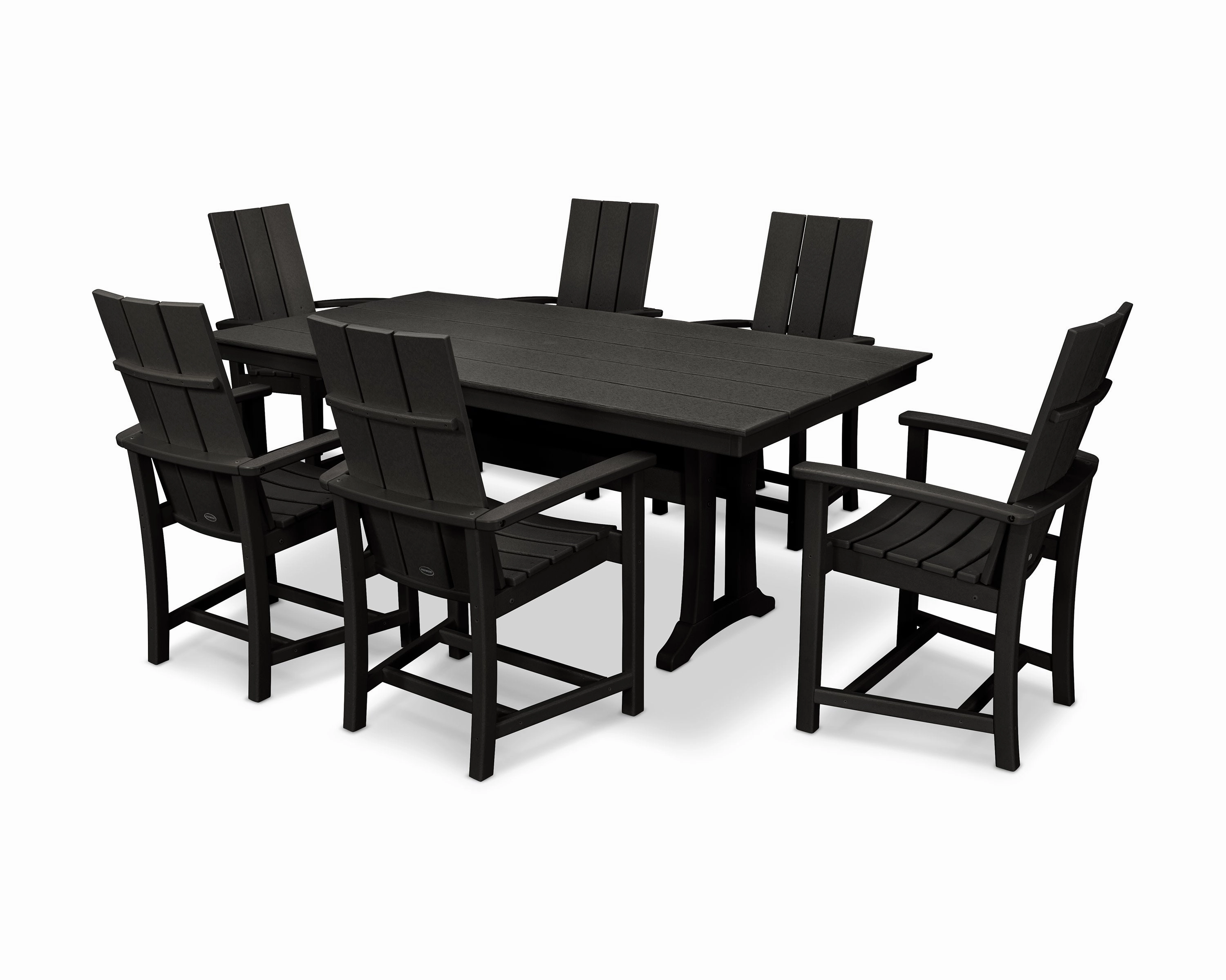 Modern Adirondack 7-Piece Farmhouse Dining Set with Trestle Legs