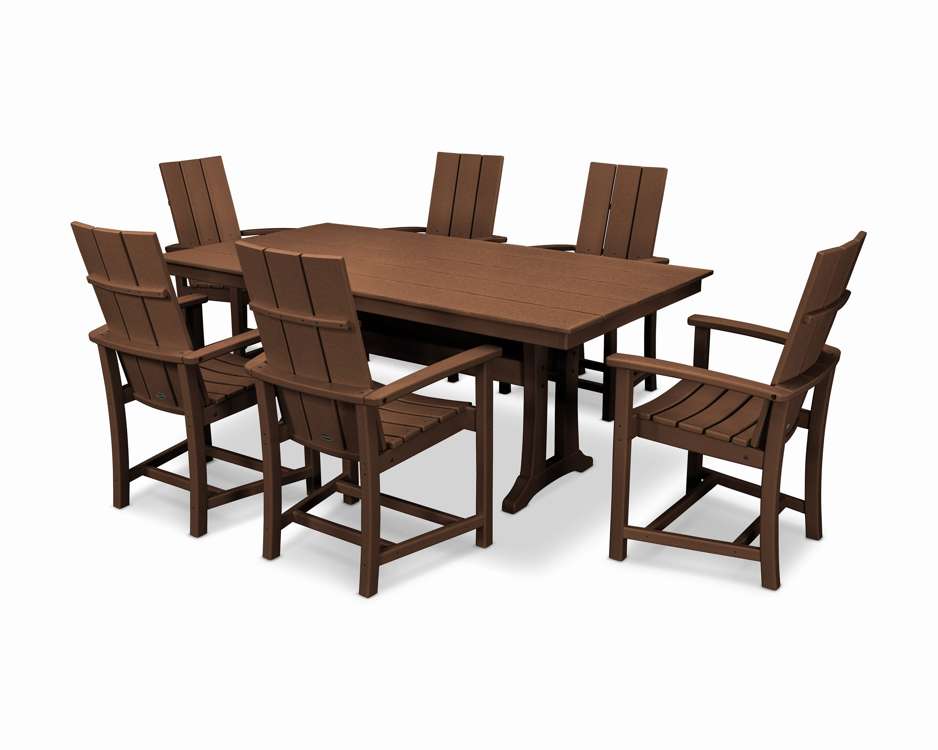 Modern Adirondack 7-Piece Farmhouse Dining Set with Trestle Legs