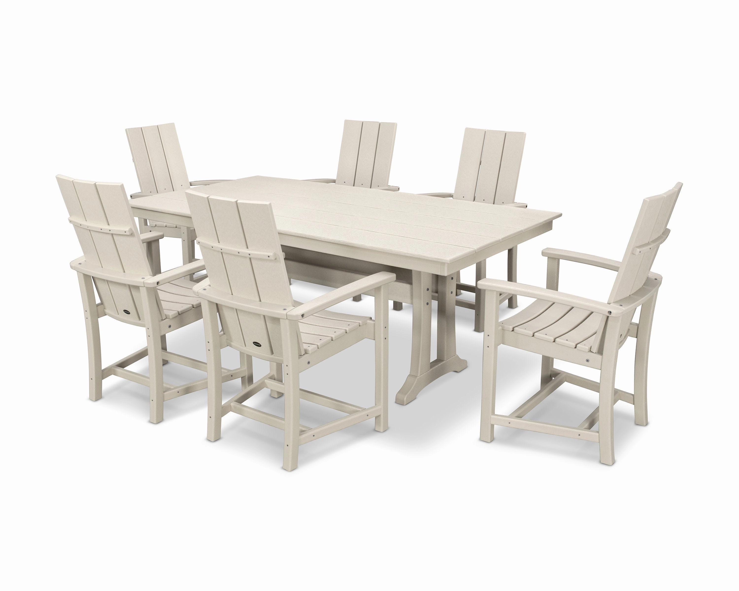 Modern Adirondack 7-Piece Farmhouse Dining Set with Trestle Legs