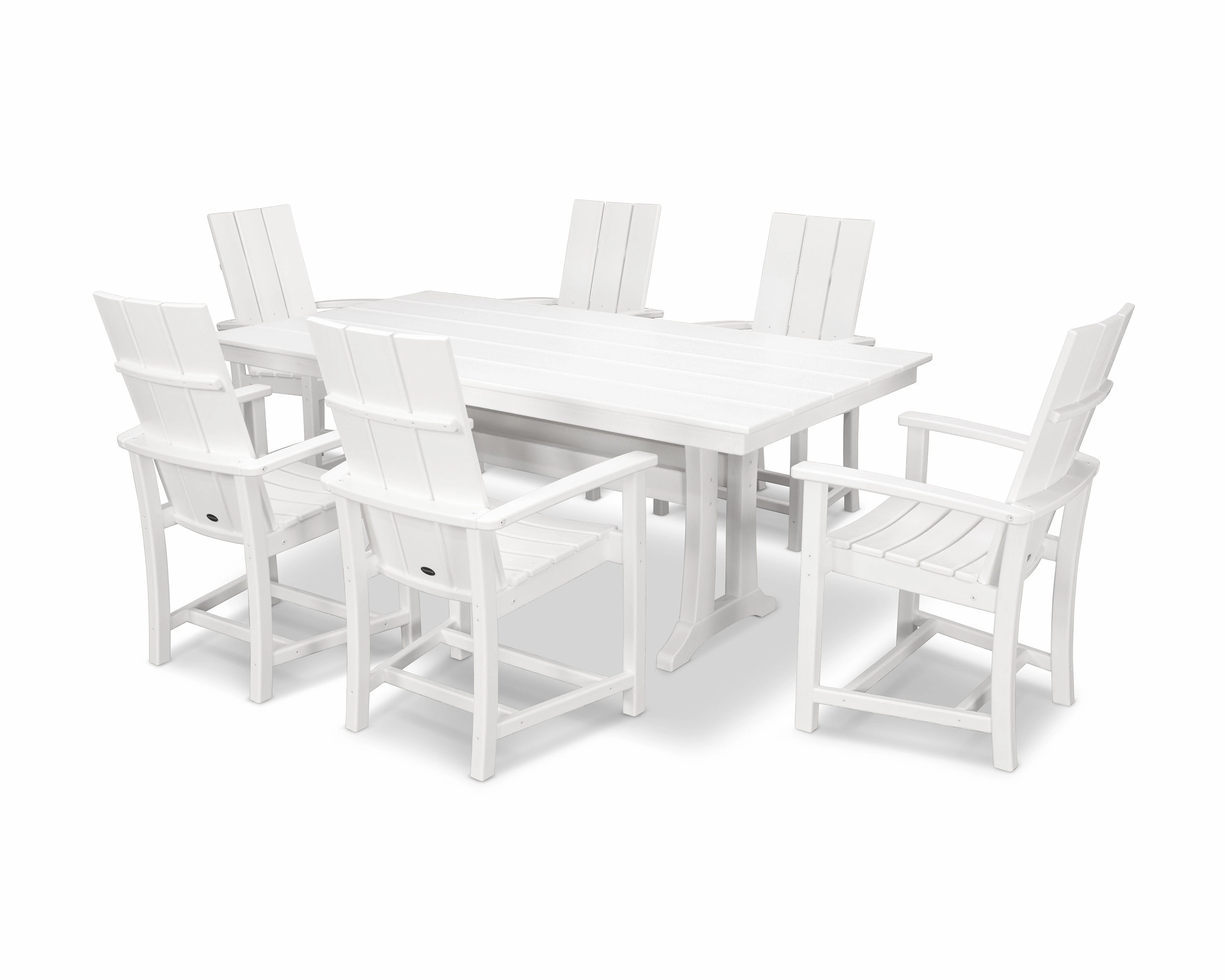Modern Adirondack 7-Piece Farmhouse Dining Set with Trestle Legs
