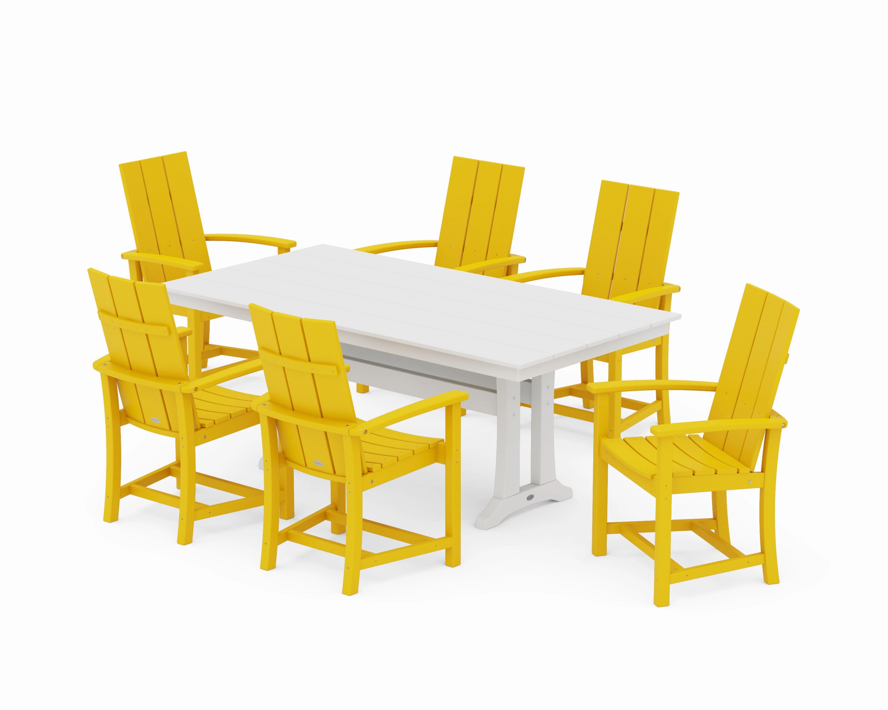 Modern Adirondack 7-Piece Farmhouse Dining Set with Trestle Legs