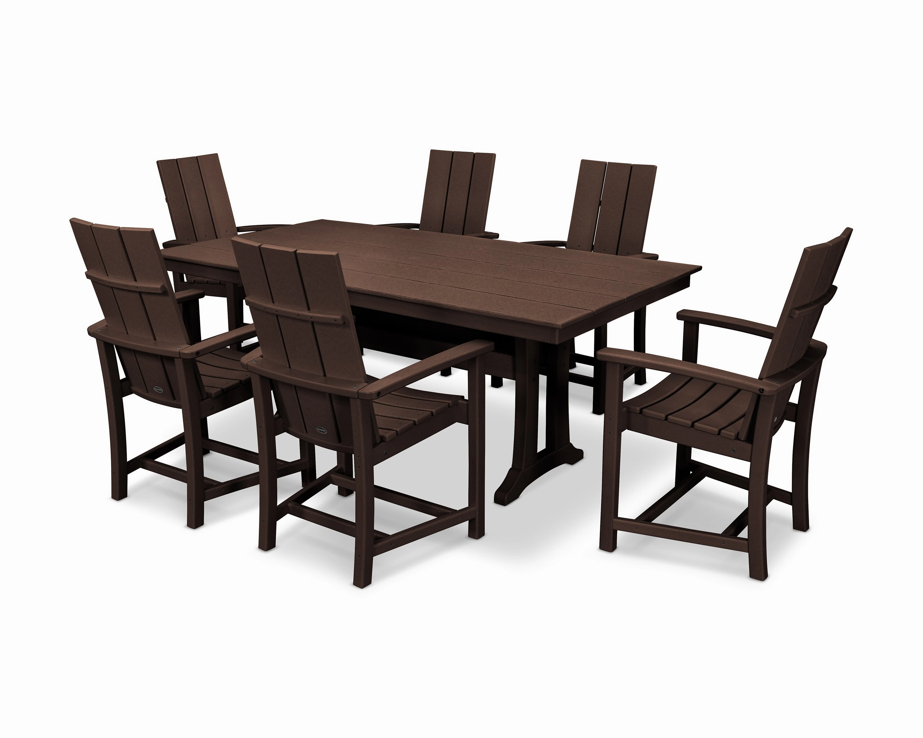 Modern Adirondack 7-Piece Farmhouse Dining Set with Trestle Legs
