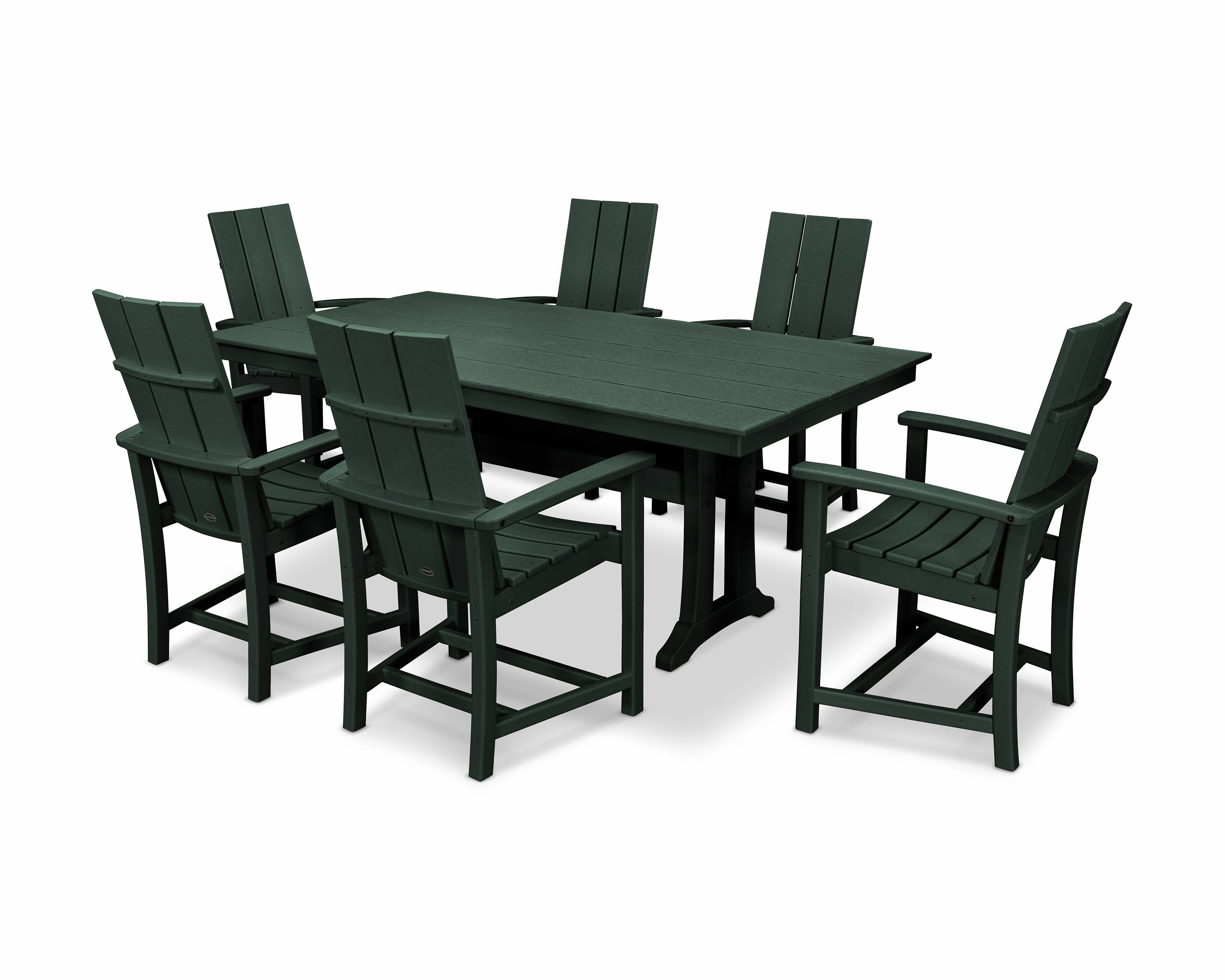 Modern Adirondack 7-Piece Farmhouse Dining Set with Trestle Legs