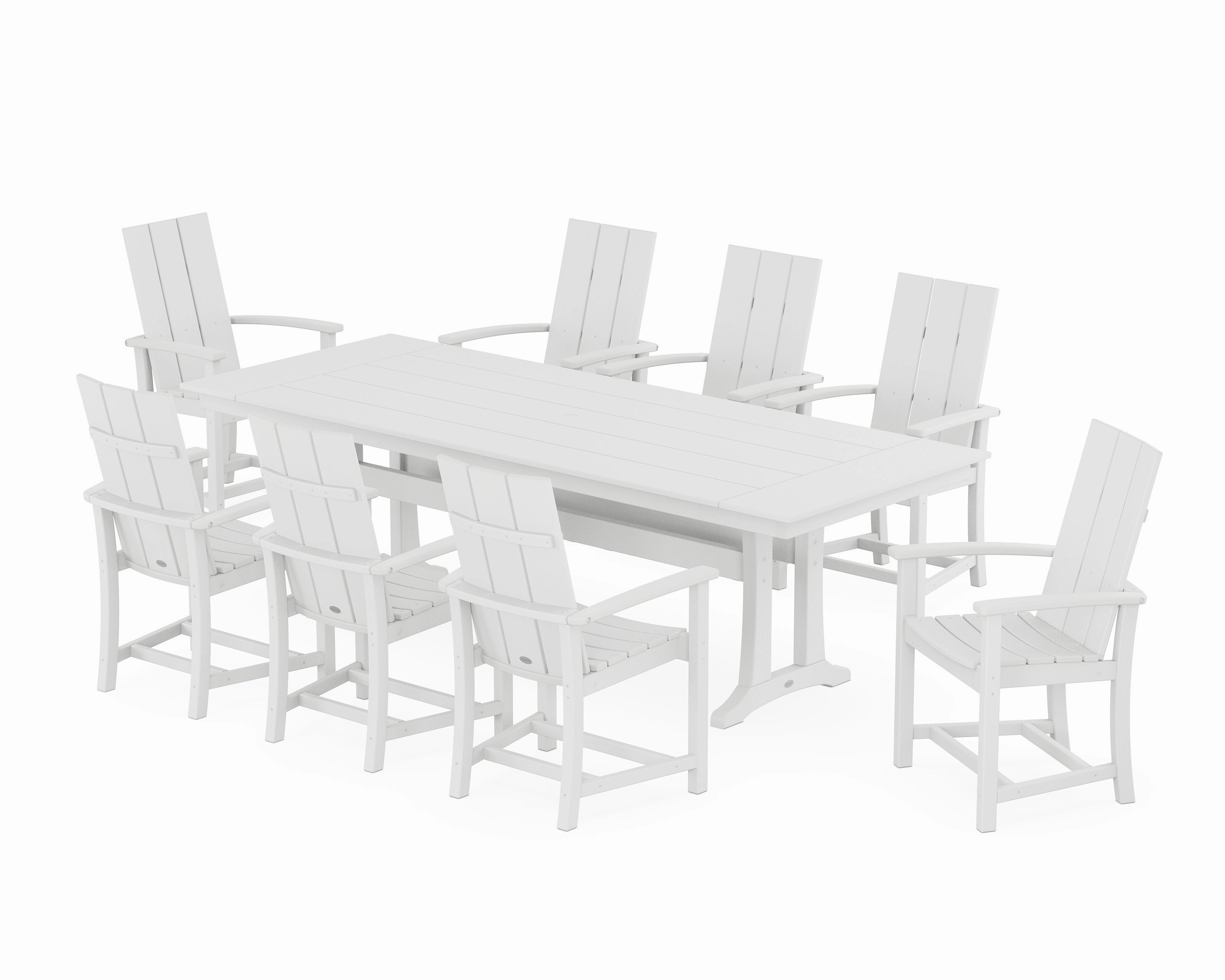 Modern Adirondack 9-Piece Farmhouse Dining Set with Trestle Legs