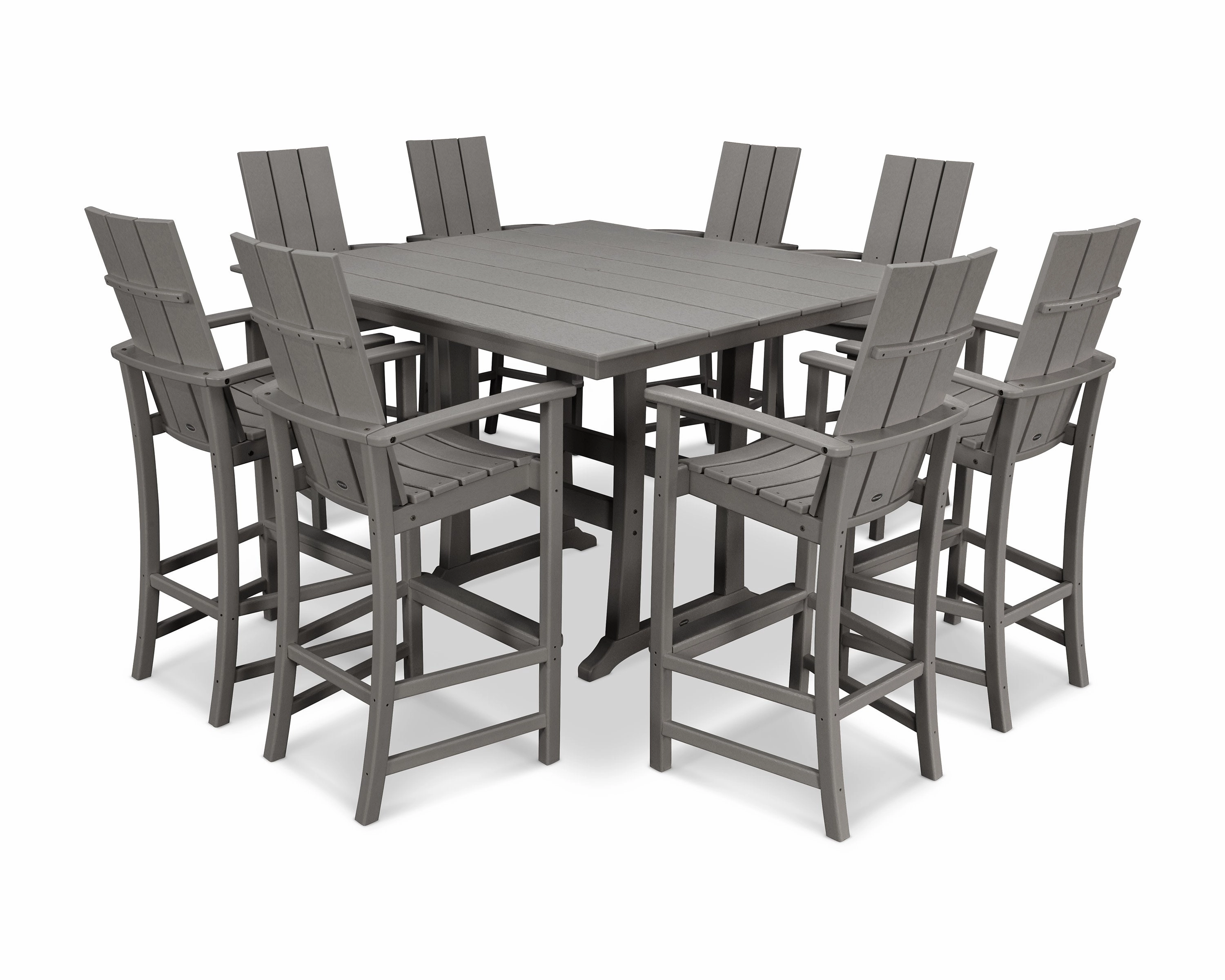 Modern Adirondack 9-Piece Farmhouse Trestle Bar Setoutdoor patio furniture set