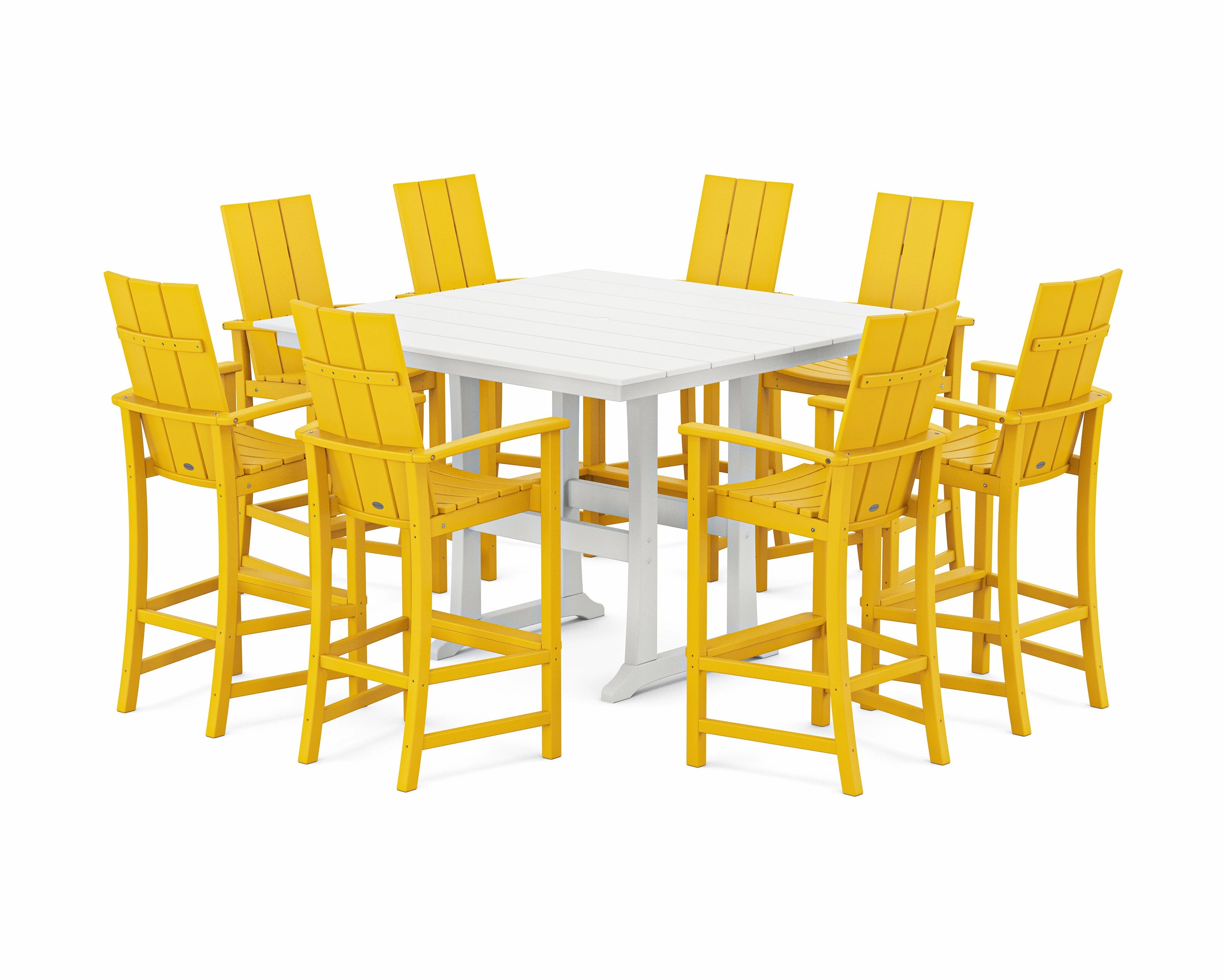 Modern Adirondack 9-Piece Farmhouse Trestle Bar Set