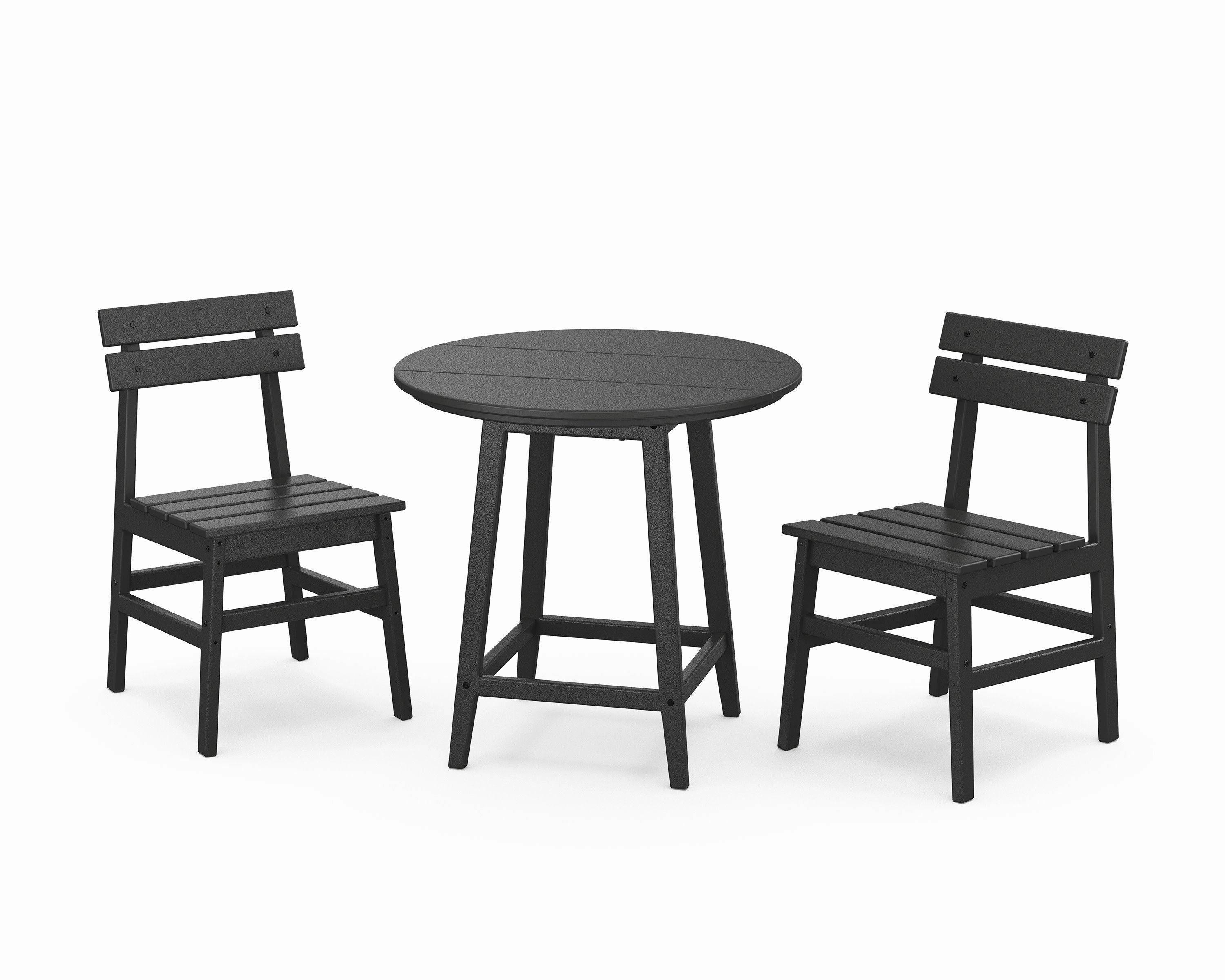 Modern Studio Plaza Chair 3-Piece Round Bistro Dining Set