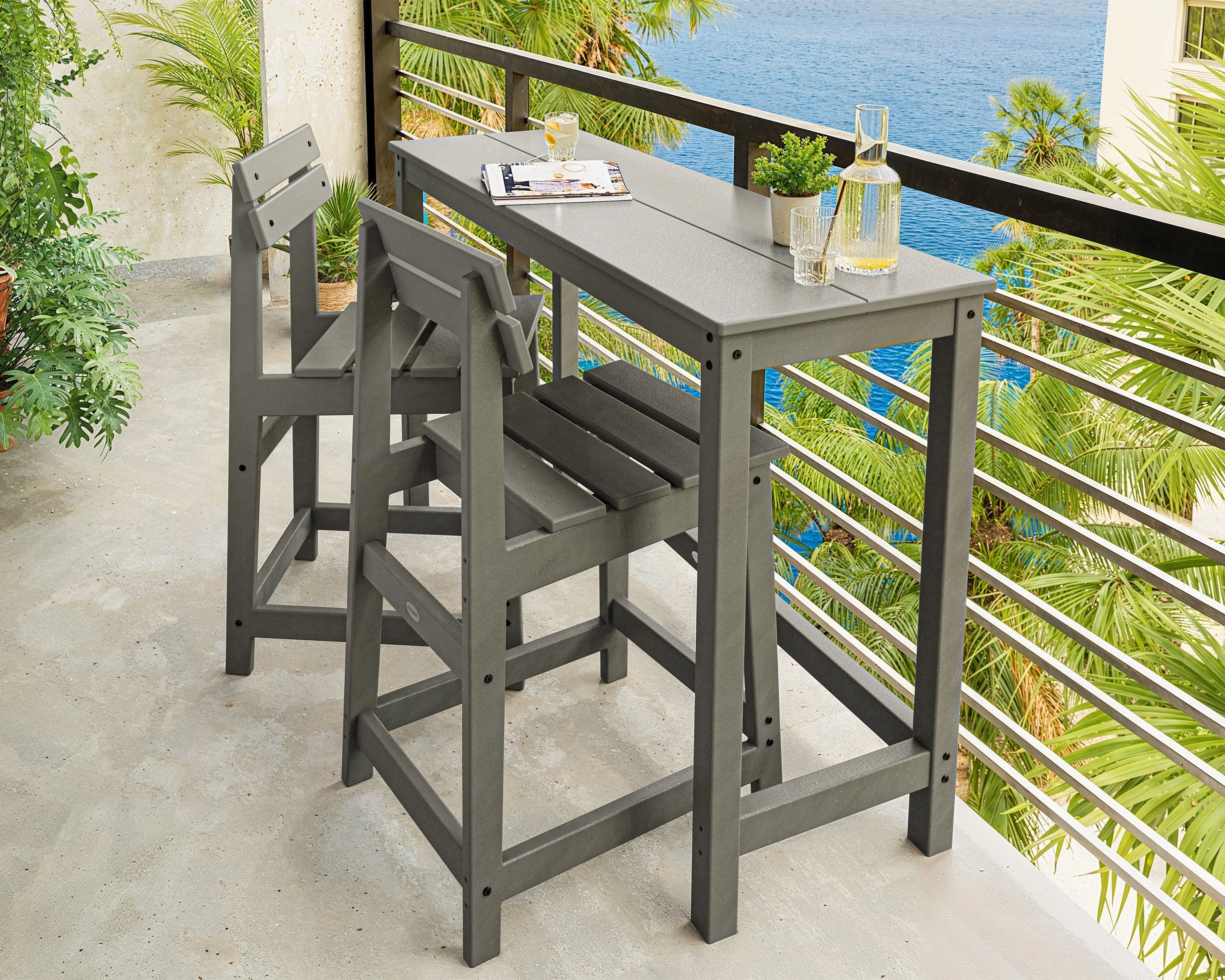 Modern Studio Plaza Counter Chair 3-Piece Balcony Set