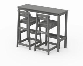 Modern Studio Plaza Lowback Bar Chair 3-Piece Balcony Setoutdoor patio furniture set