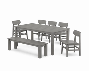 Modern Studio Urban Chair 7-Piece Parsons Dining Set with Benchoutdoor patio furniture set