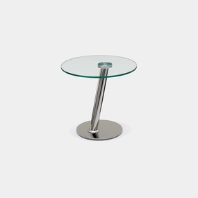 Monet - Lamp Table In Clear Glass & Polished Stainless Steel Frameoutdoor side table for patio furniture