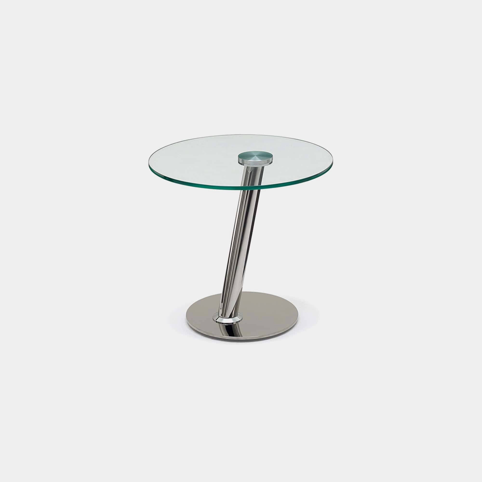 Monet - Lamp Table In Clear Glass & Polished Stainless Steel Frameoutdoor side table for patio furniture