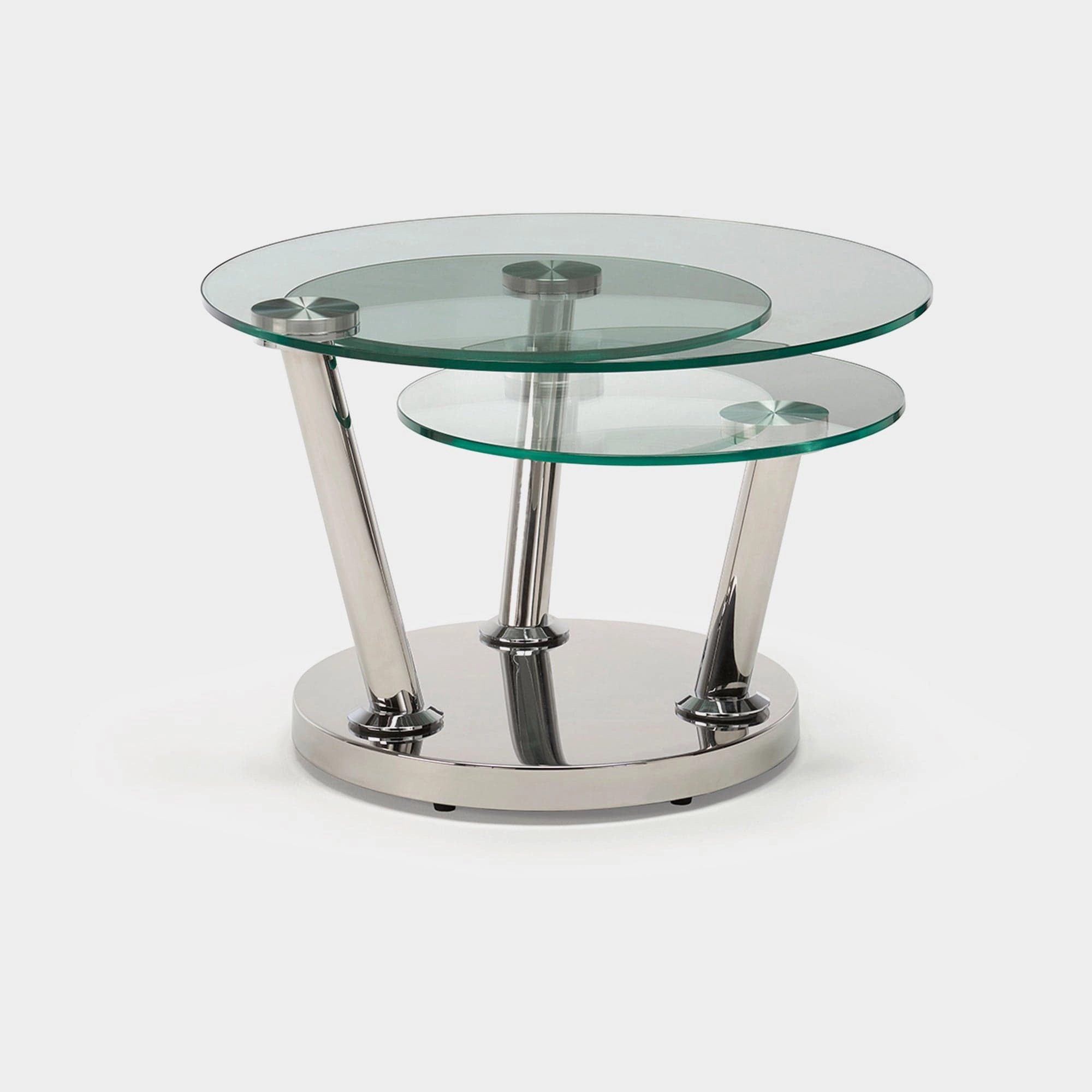 Monet - Swivel Coffee Table In Clear Glass & Polished Stainless Steel Frameoutdoor coffee table for patio or lounge