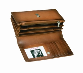 Monroe Kalahari Leather Ladies Clutch Purse | Burnished Tan Limited Stock Offer Save More Now