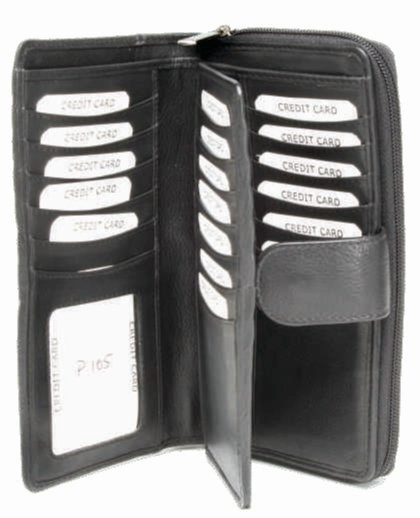 Best Price Online Monroe Nappa Leather Ladies 24Cc Purse | Black