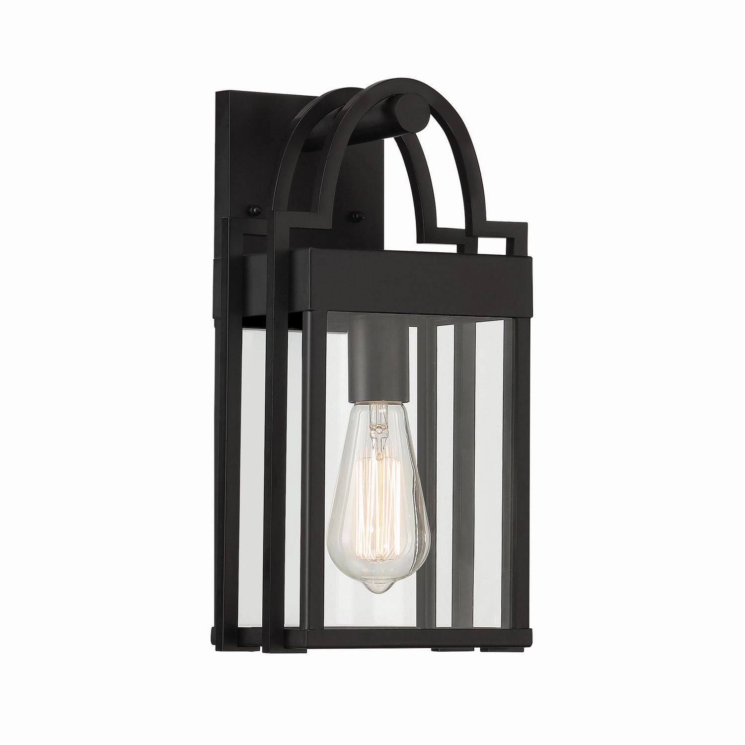 Monroe One Light Wall Lantern Matte BlackOutdoor wall sconces with motion sensor