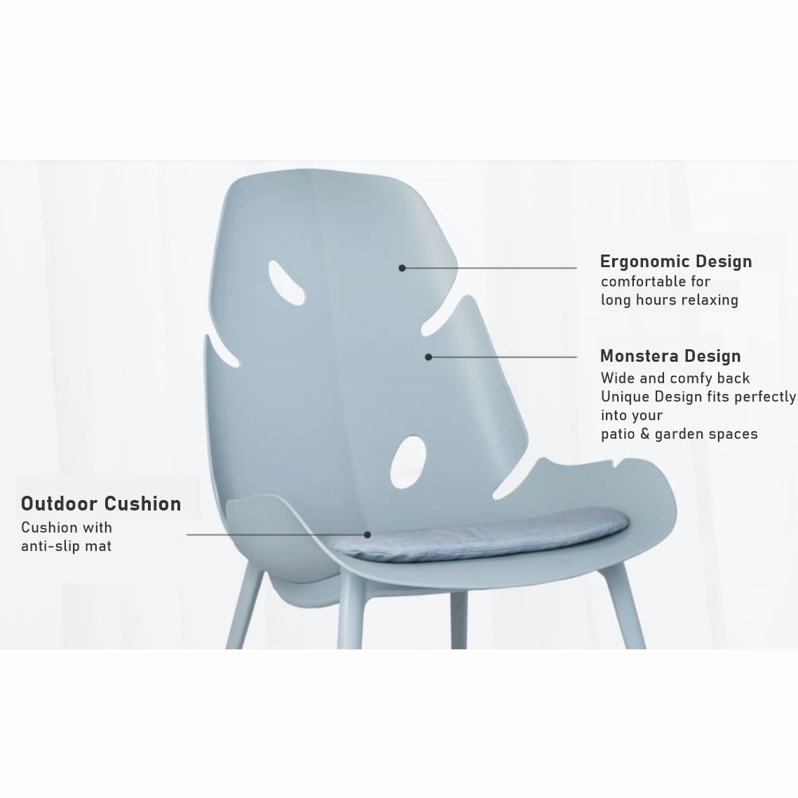 Monstera Outdoor Patio Rocking Chair Blue