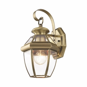 Monterey One Light Outdoor Wall Lantern Antique BrassOutdoor wall sconces with motion sensor