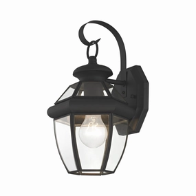 Monterey One Light Outdoor Wall Lantern BlackOutdoor wall sconces with motion sensor