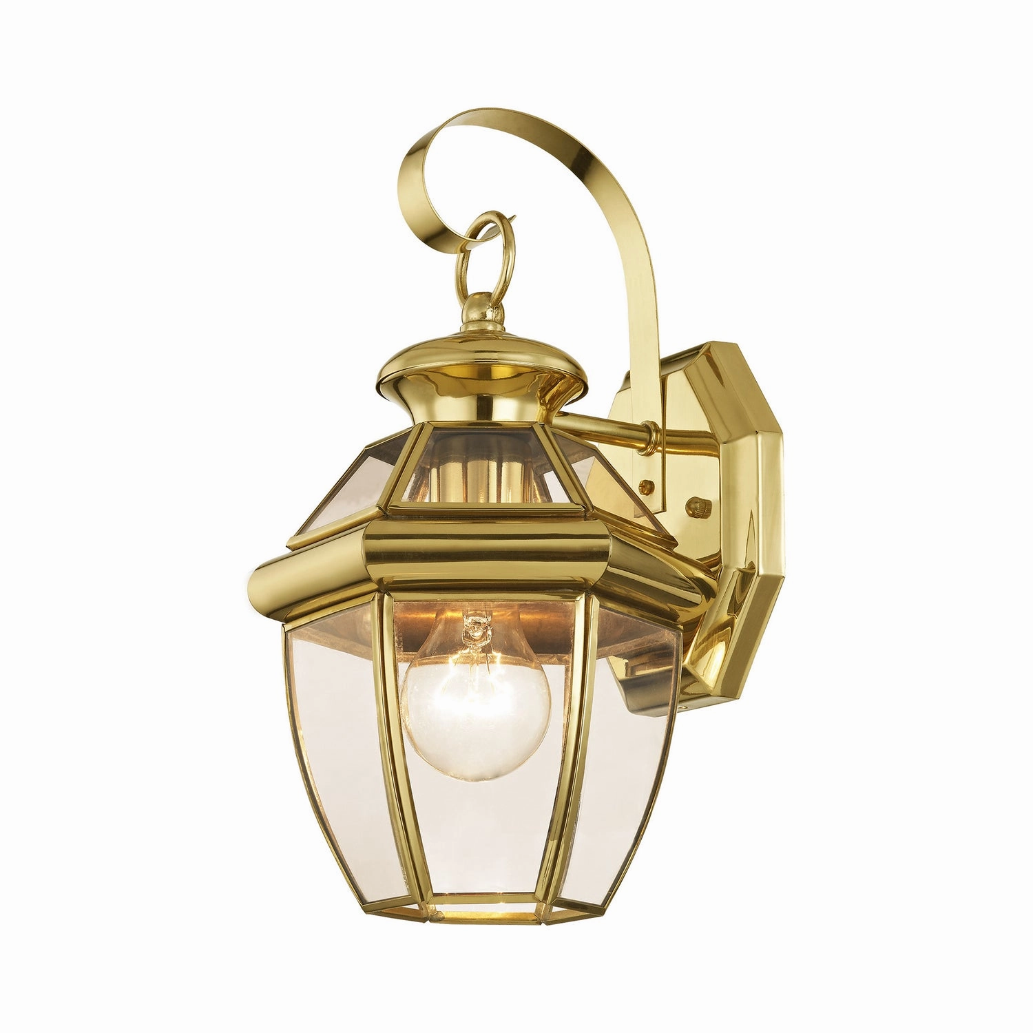 Monterey One Light Outdoor Wall Lantern Polished BrassOutdoor wall sconces with motion sensor