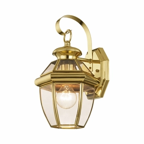 Monterey One Light Outdoor Wall Lantern Polished BrassOutdoor wall sconces with motion sensor