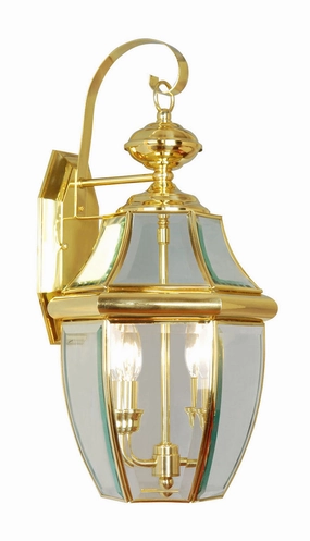 Monterey Two Light Outdoor Wall Lantern Polished BrassOutdoor wall sconces with motion sensor