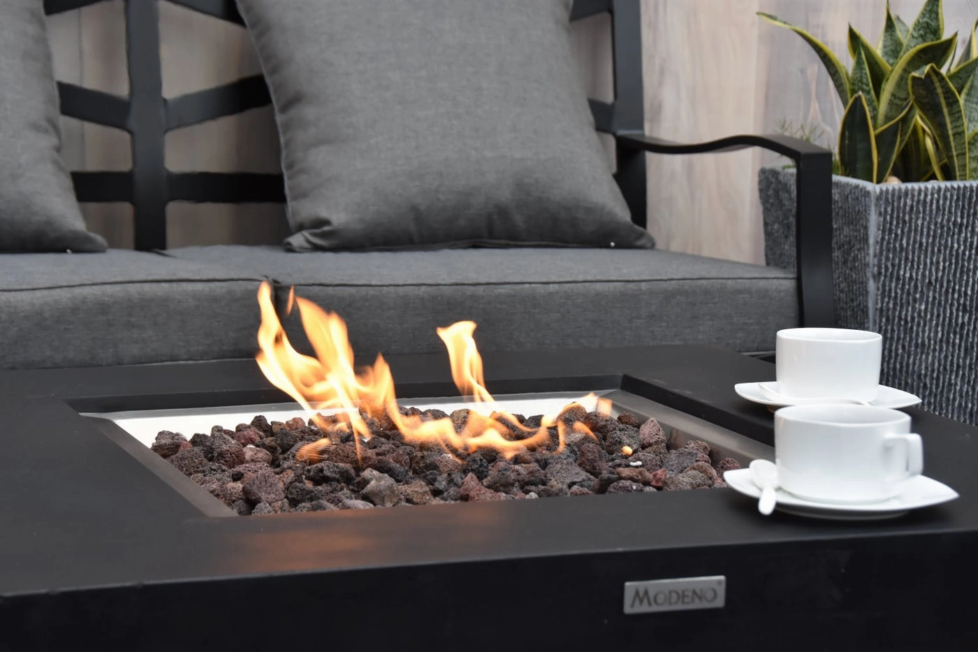 Monts Dore Concrete Lava Stone Fire Pit (Modeno)  Propane