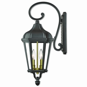 Morgan Two Light Outdoor Wall Lantern Bronze w/ Antique Gold ClusterOutdoor wall sconces with motion sensor