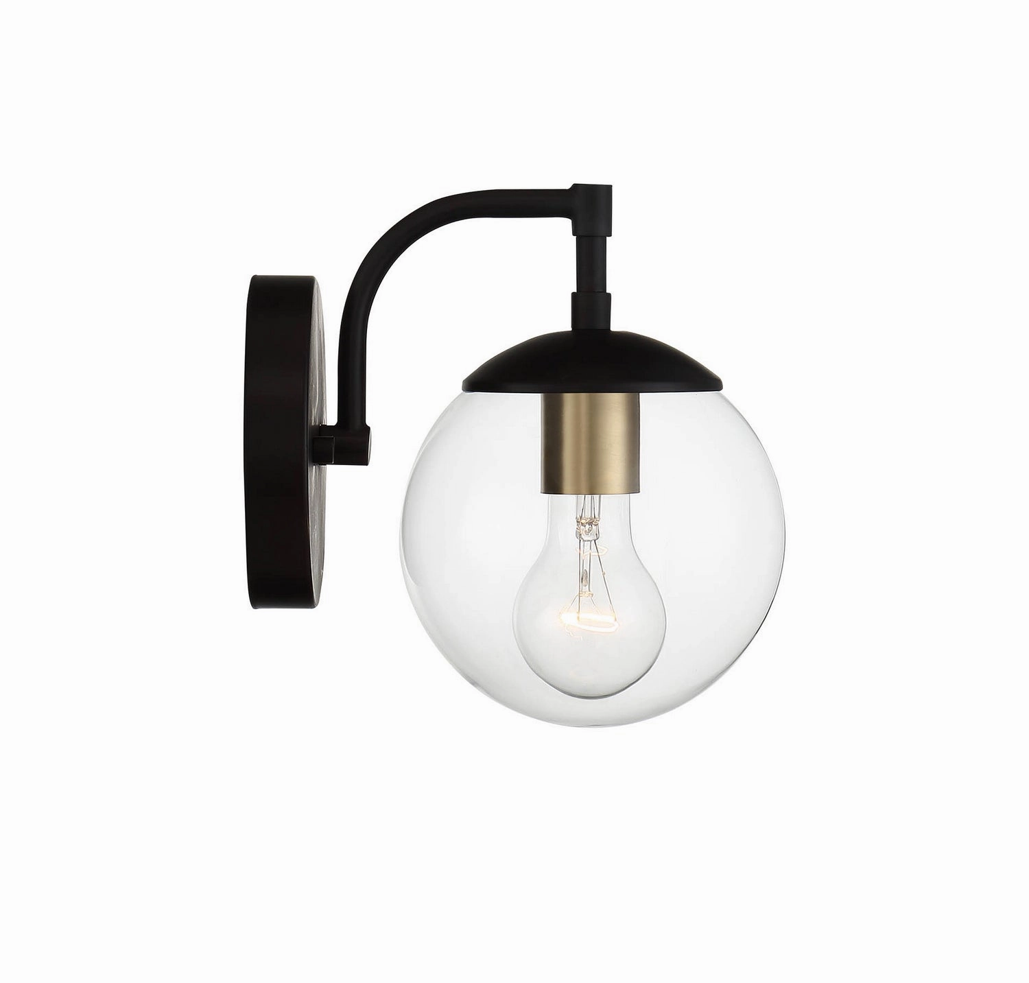 Moutd One Light Outdoor Wall Sconce Oil Rubbed Bronze with Natural Brass