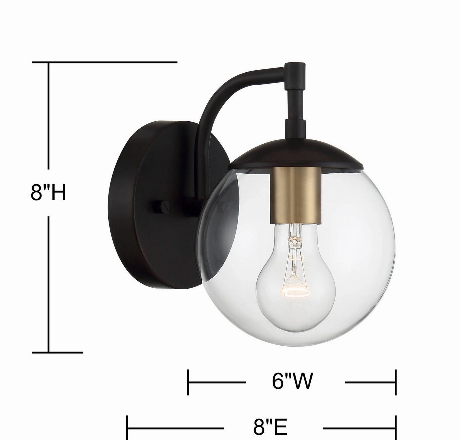 Moutd One Light Outdoor Wall Sconce Oil Rubbed Bronze with Natural Brass