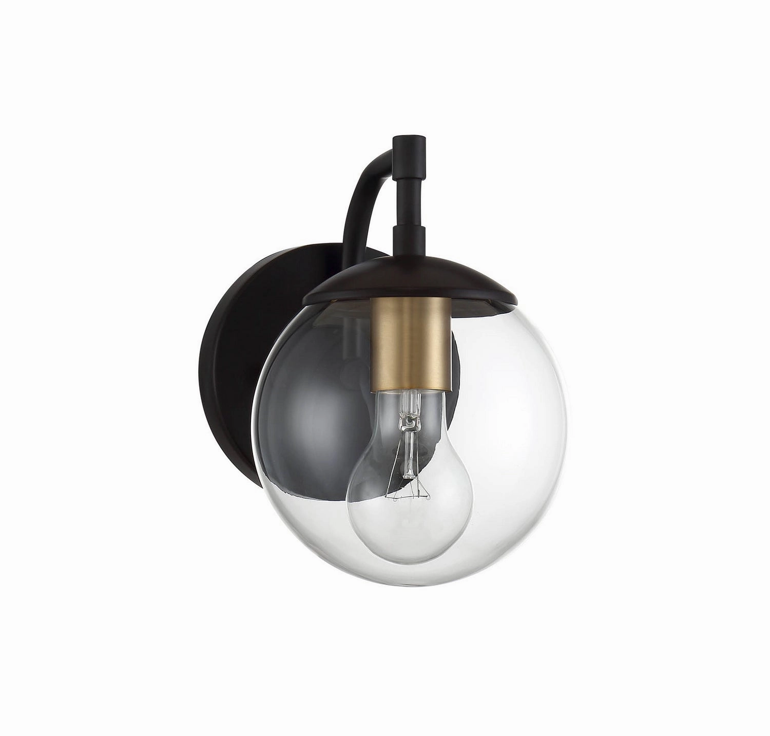 Moutd One Light Outdoor Wall Sconce Oil Rubbed Bronze with Natural Brass